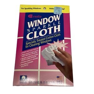 Vintage 70s Cadie Window Sparkle Cloth Specially‎ Treated 100% Cotton Reusable